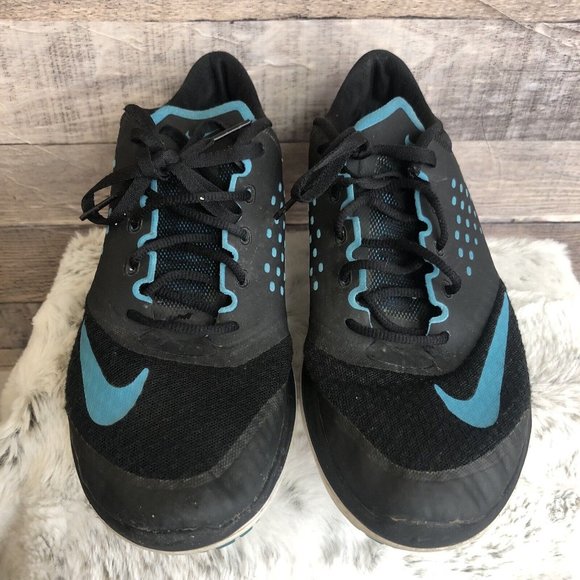 Nike Womens FS Lite Run 2 Size 8.5 Shoes Trainers Black Blue Sneakers 684667-009 - Picture 3 of 12